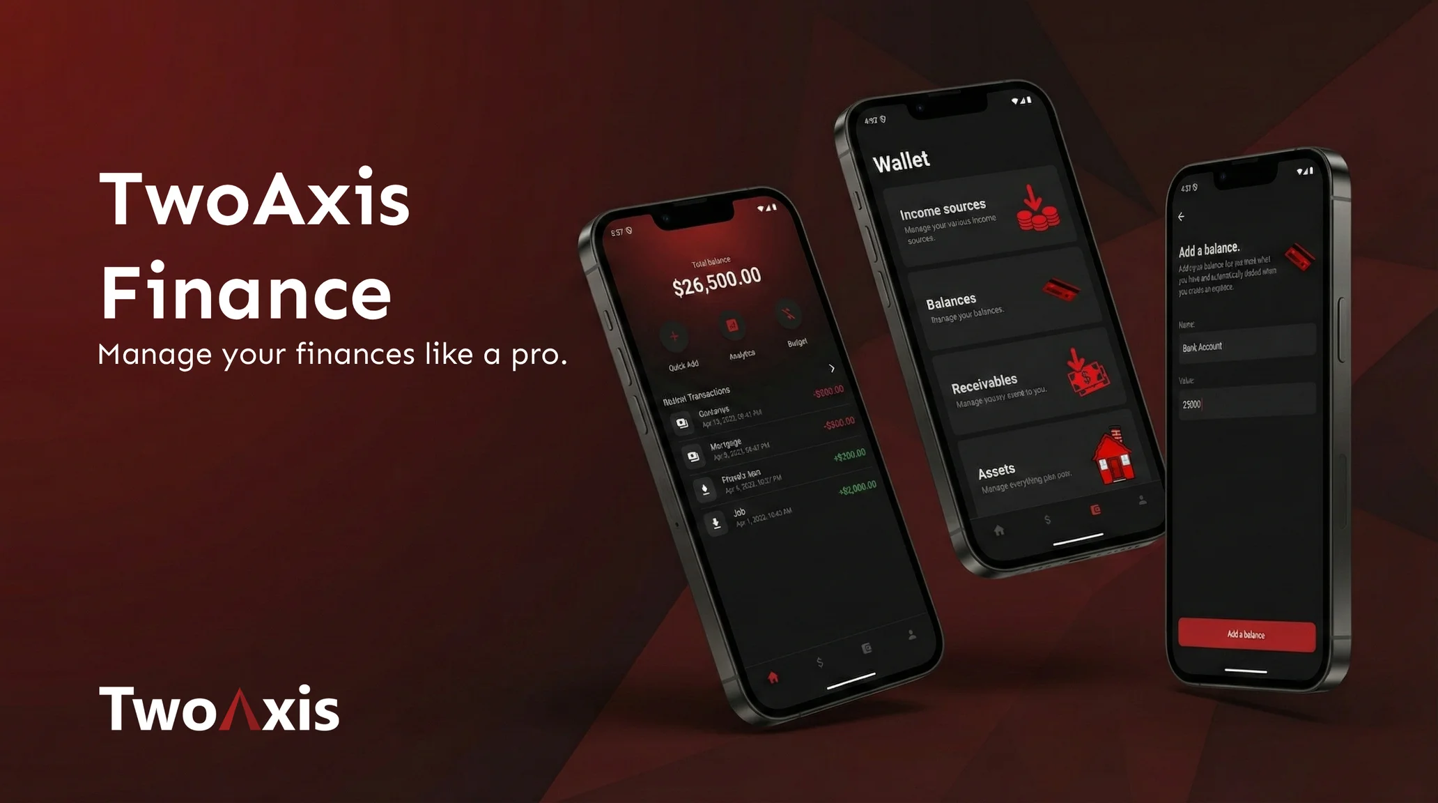 TwoAxis Finance Platform Interface