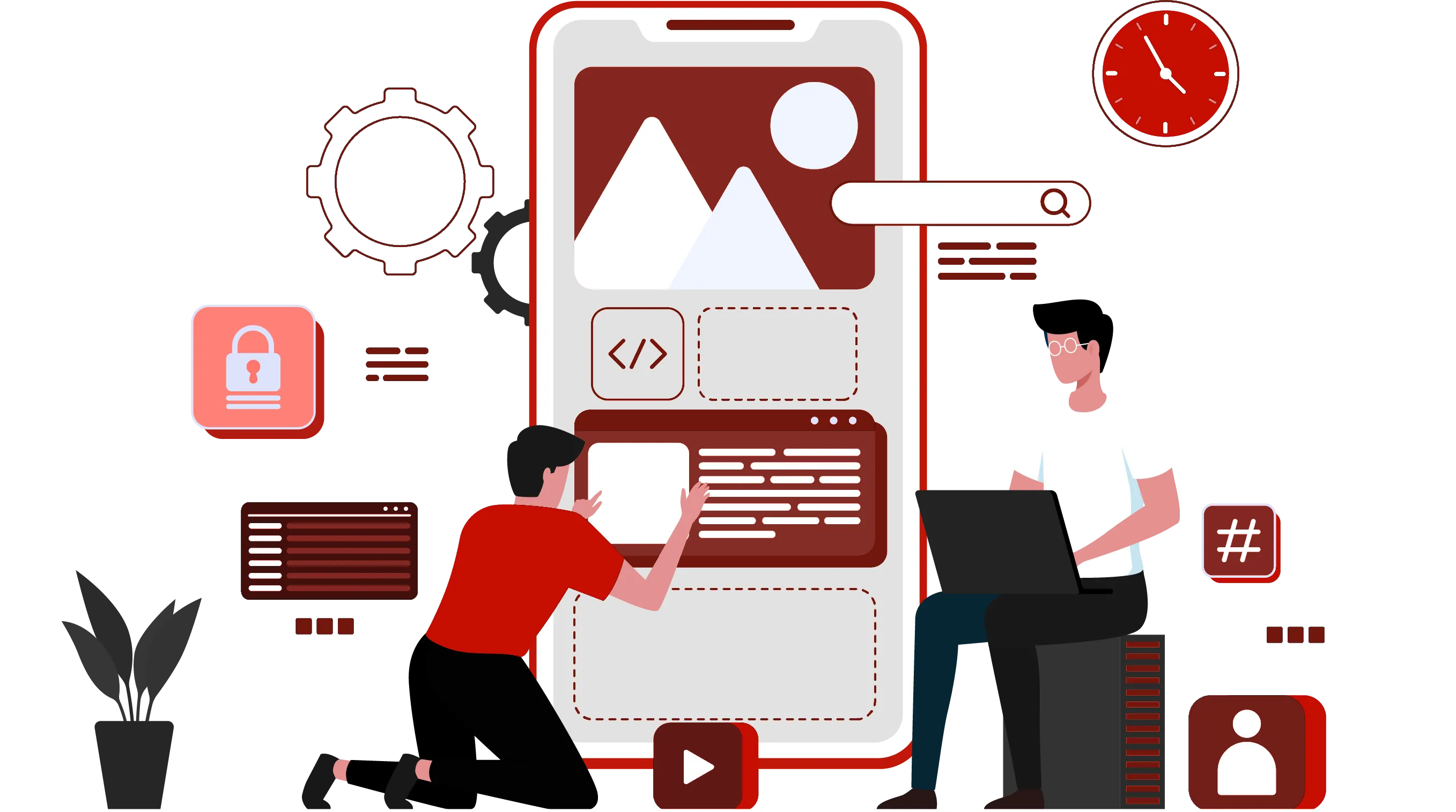 Abstract Web Development Illustration